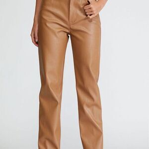 PacSun '90s Faux Leather By Pants  Size XS Tan Solid Color Retro 90's Y2K